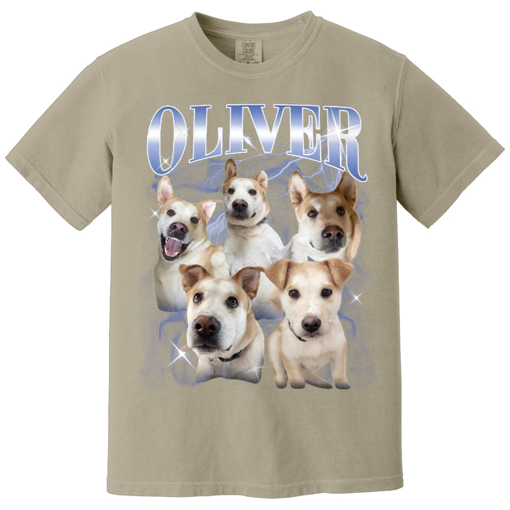 Custom Vintage Pet Shirt - Personalized Dog Bootleg Rap Tee, Retro 90s Graphic T-Shirt, Dog Lover Apparel, Custom Pet Face Design