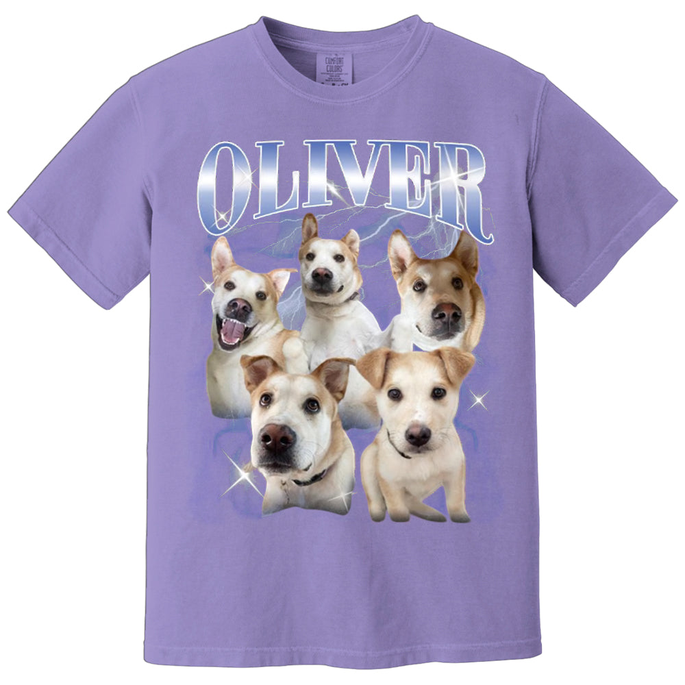 Custom Vintage Pet Shirt - Personalized Dog Bootleg Rap Tee, Retro 90s Graphic T-Shirt, Dog Lover Apparel, Custom Pet Face Design