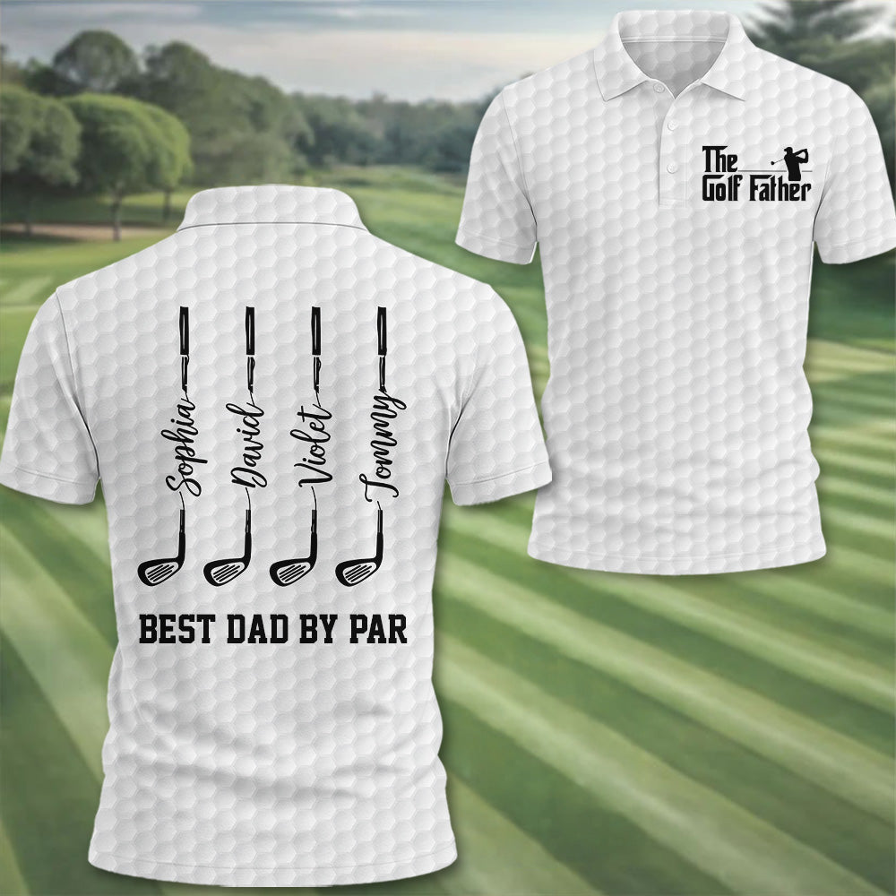 The Golf Father - Best Dad By Par - Personalized Polo Shirt For Dad - Gift For Father's Day A2110 Pt99