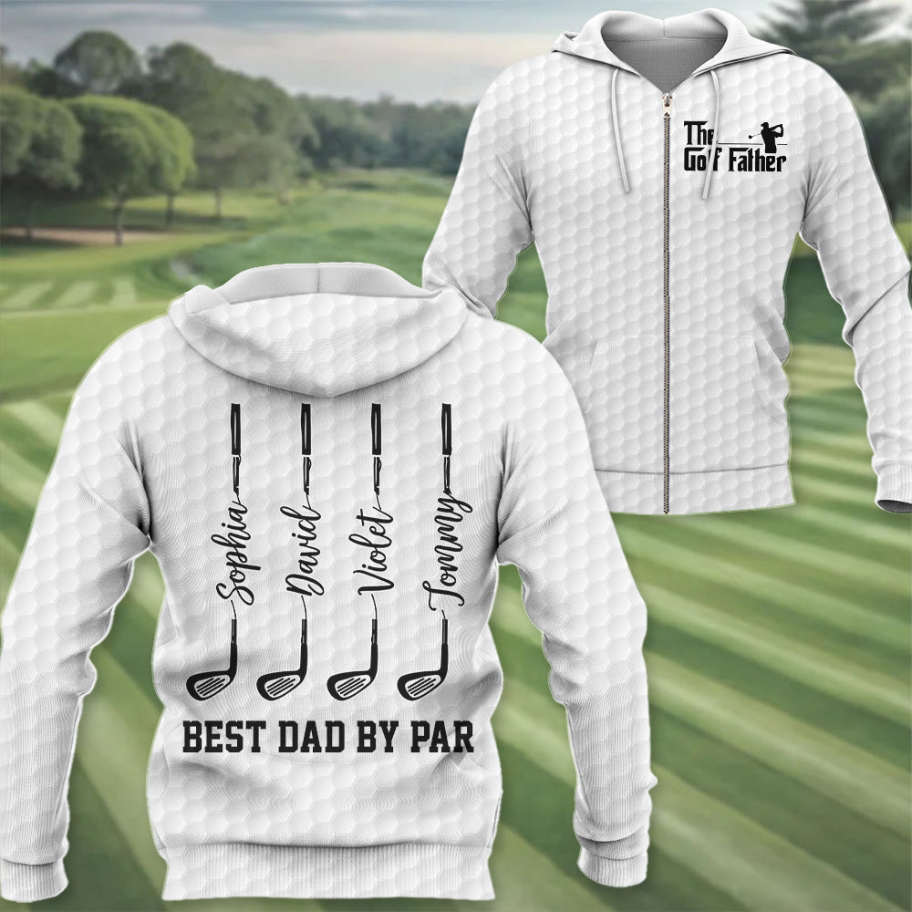 The Golf Father - Best Dad By Par - Personalized Polo Shirt For Dad - Gift For Father's Day A2110 Pt99