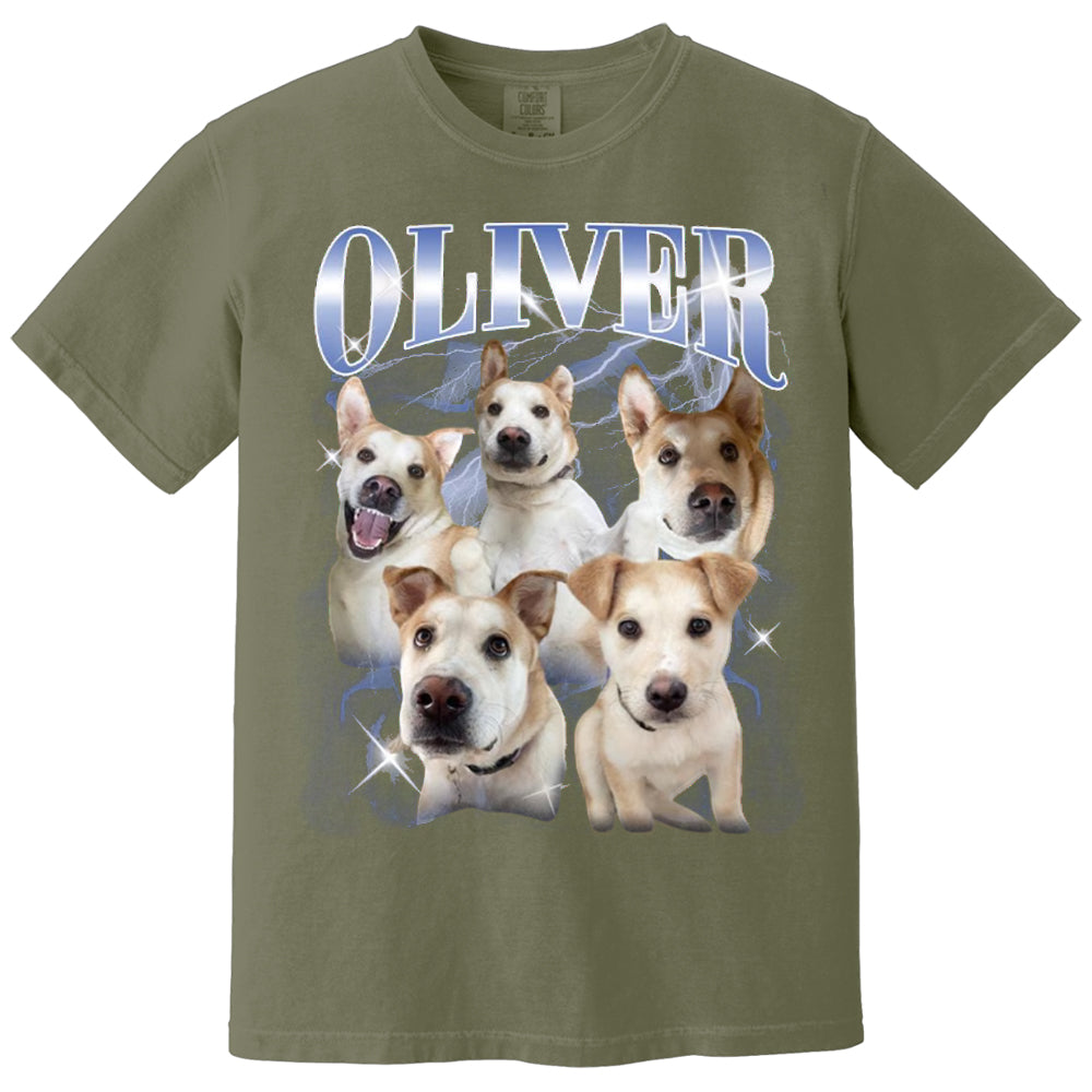 Custom Vintage Pet Shirt - Personalized Dog Bootleg Rap Tee, Retro 90s Graphic T-Shirt, Dog Lover Apparel, Custom Pet Face Design