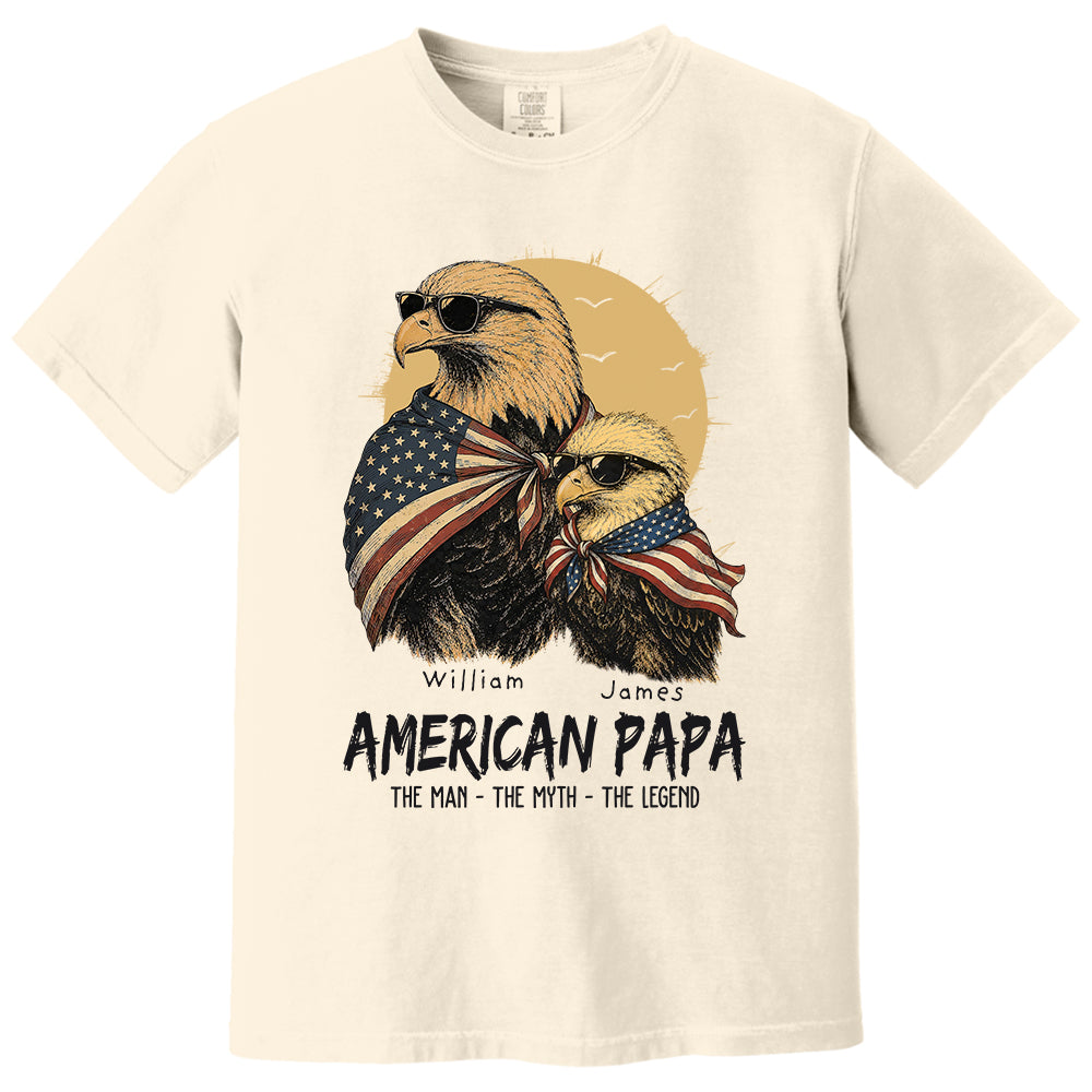 American Dad The Man The Myth The Legend, Personalized Papa T-Shirt Father's Day, Cool Dad Eagle Tee, Gifts for Dad Husband MI209 VH01