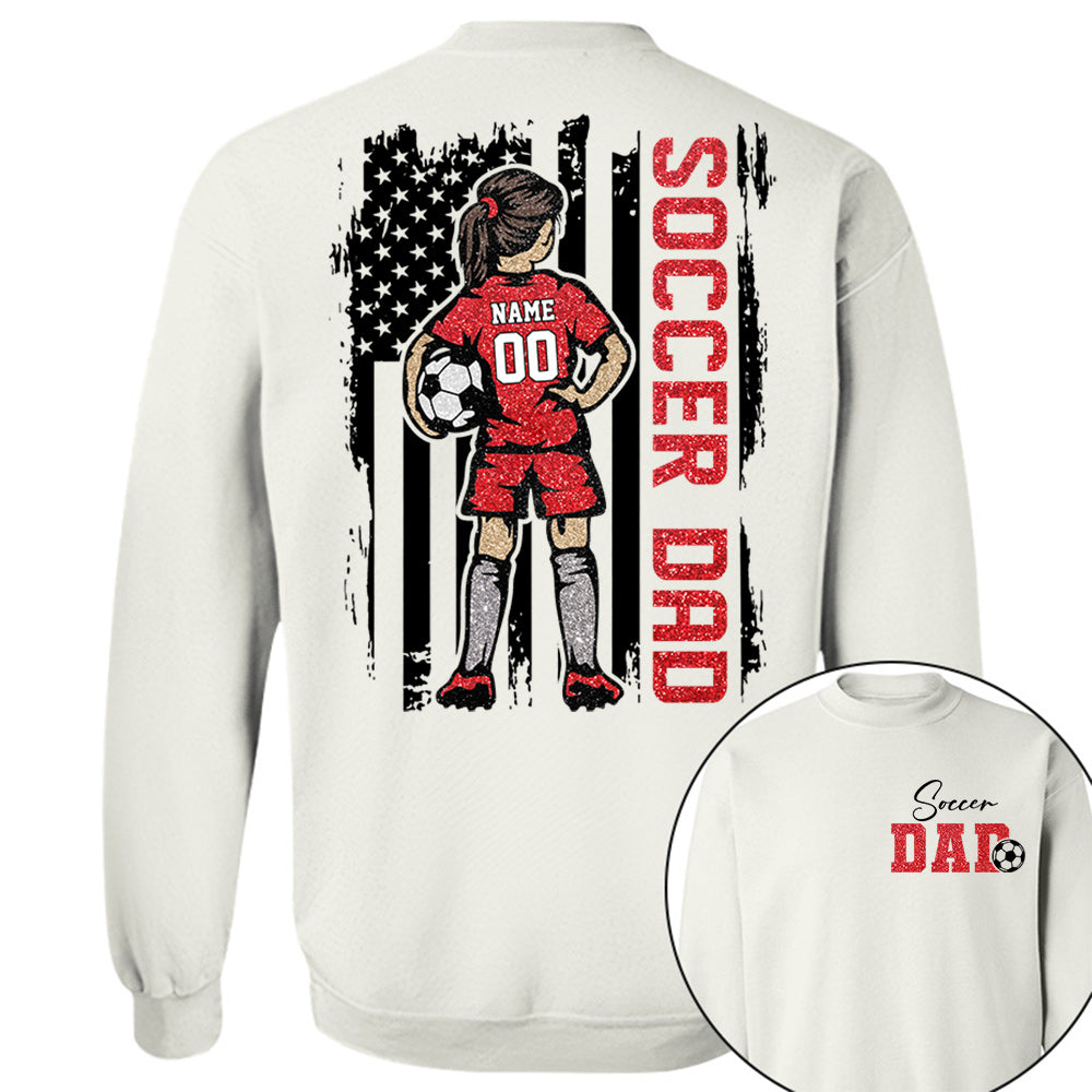 Soccer Dad Personalized Soccer Boy or Girl Shirt For Dad Custom Kids Name Custom Kids Name Soccer Dad Gift For Dad T1807 VH01
