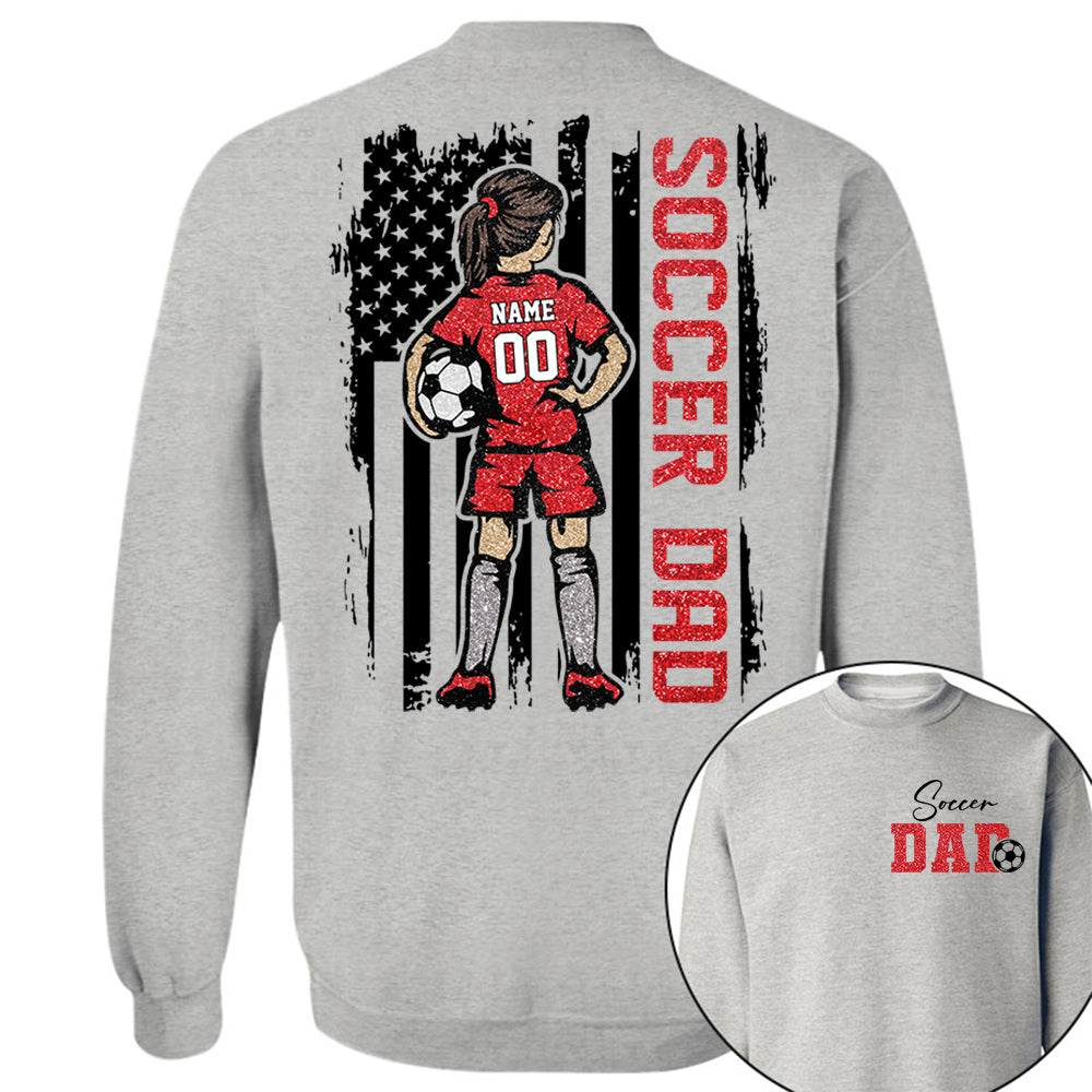 Soccer Dad Personalized Soccer Boy or Girl Shirt For Dad Custom Kids Name Custom Kids Name Soccer Dad Gift For Dad T1807 VH01