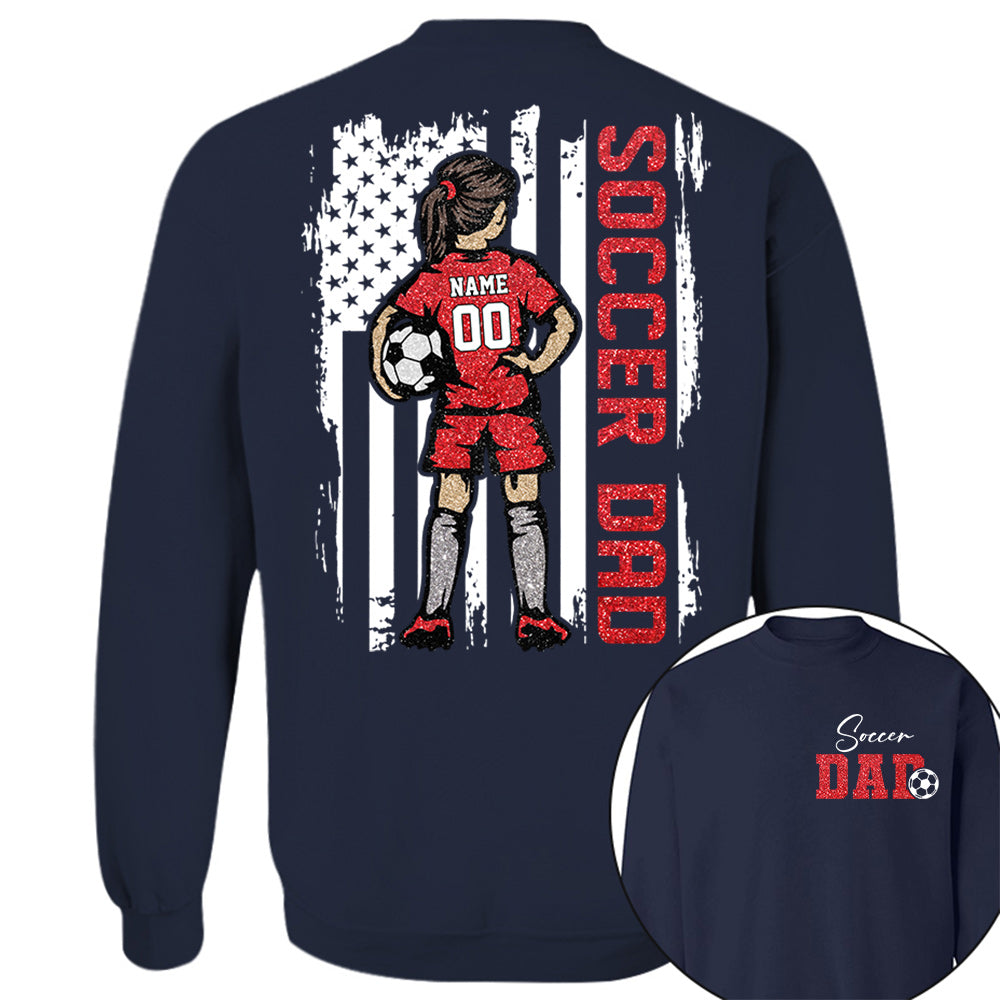 Soccer Dad Personalized Soccer Boy or Girl Shirt For Dad Custom Kids Name Custom Kids Name Soccer Dad Gift For Dad T1807 VH01
