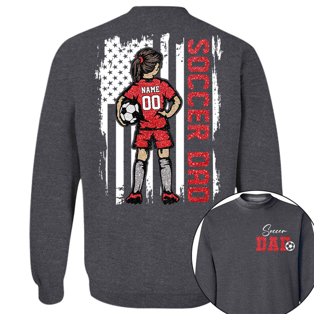 Soccer Dad Personalized Soccer Boy or Girl Shirt For Dad Custom Kids Name Custom Kids Name Soccer Dad Gift For Dad T1807 VH01