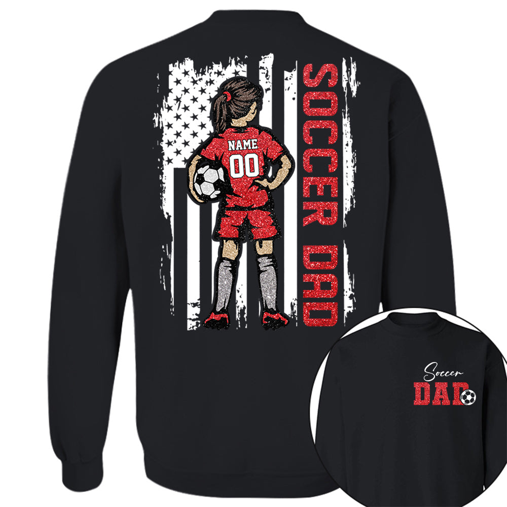 Soccer Dad Personalized Soccer Boy or Girl Shirt For Dad Custom Kids Name Custom Kids Name Soccer Dad Gift For Dad T1807 VH01