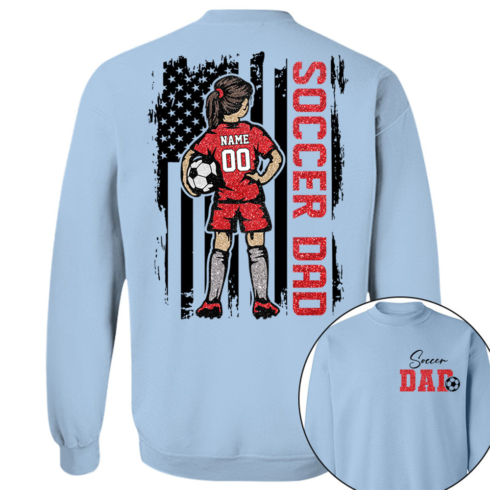 Soccer Dad Personalized Soccer Boy or Girl Shirt For Dad Custom Kids Name Custom Kids Name Soccer Dad Gift For Dad T1807 VH01