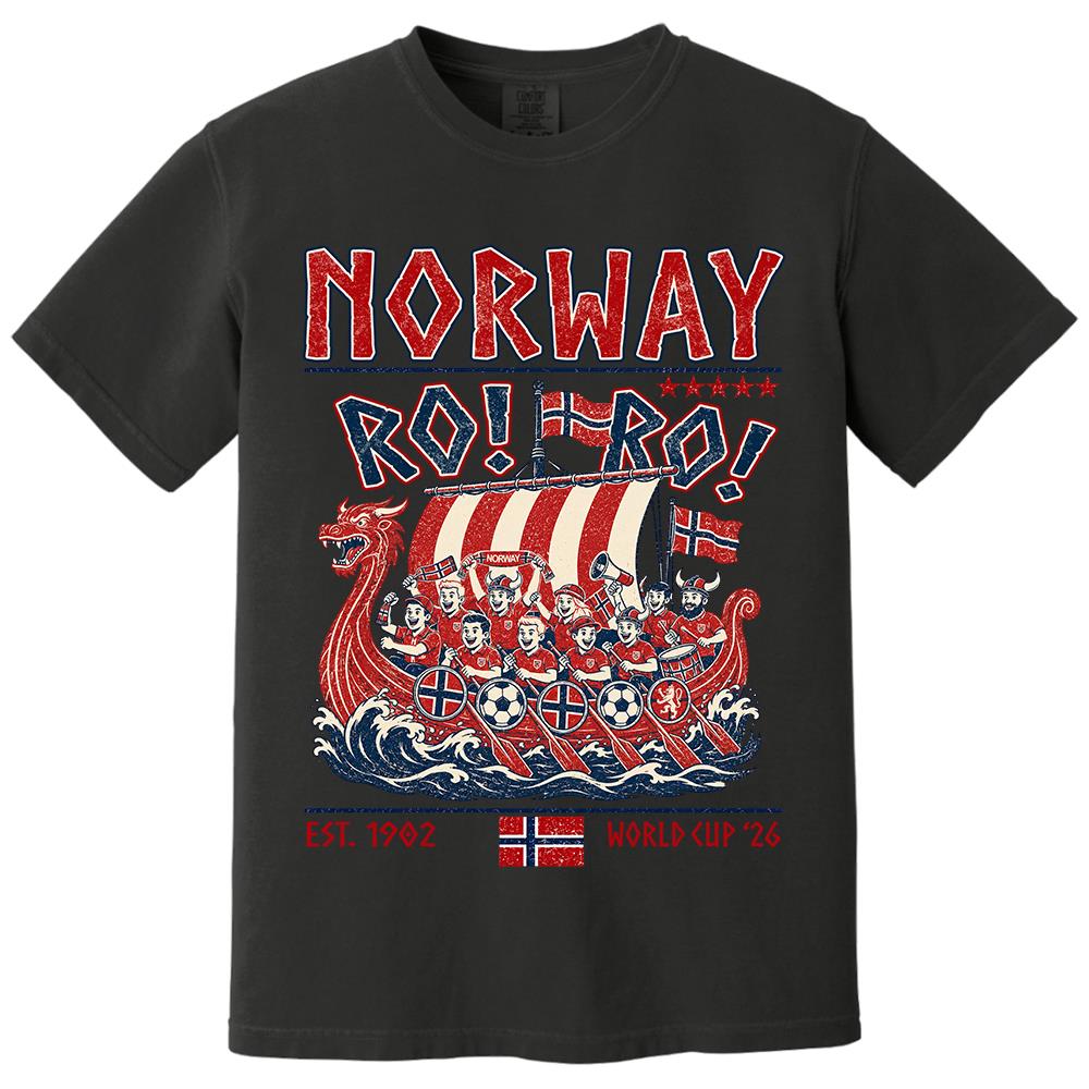 Ro Ro Norway Soccer Shirt – Viking Ship Soccer Fan Tee - Norway Team Soccer 2026 Hv01