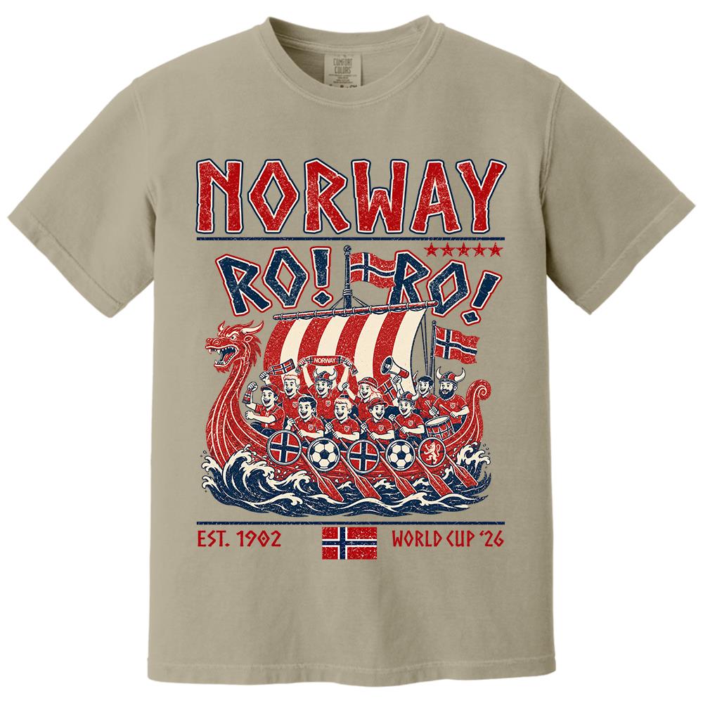 Ro Ro Norway Soccer Shirt – Viking Ship Soccer Fan Tee - Norway Team Soccer 2026 Hv01