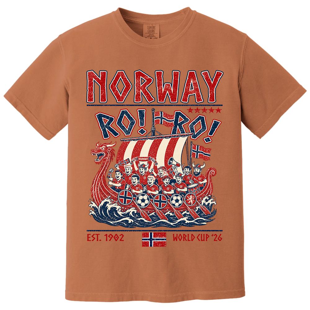 Ro Ro Norway Soccer Shirt – Viking Ship Soccer Fan Tee - Norway Team Soccer 2026 Hv01