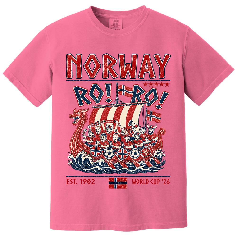 Ro Ro Norway Soccer Shirt – Viking Ship Soccer Fan Tee - Norway Team Soccer 2026 Hv01