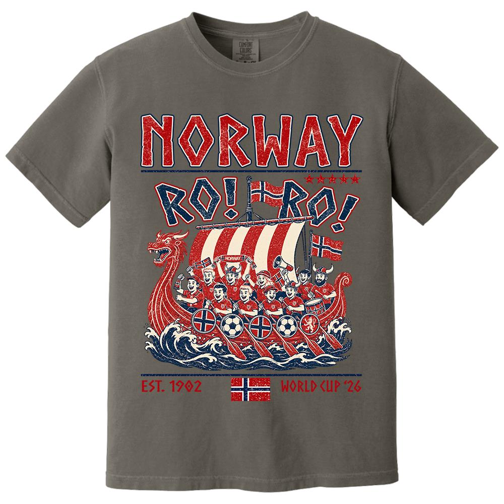Ro Ro Norway Soccer Shirt – Viking Ship Soccer Fan Tee - Norway Team Soccer 2026 Hv01