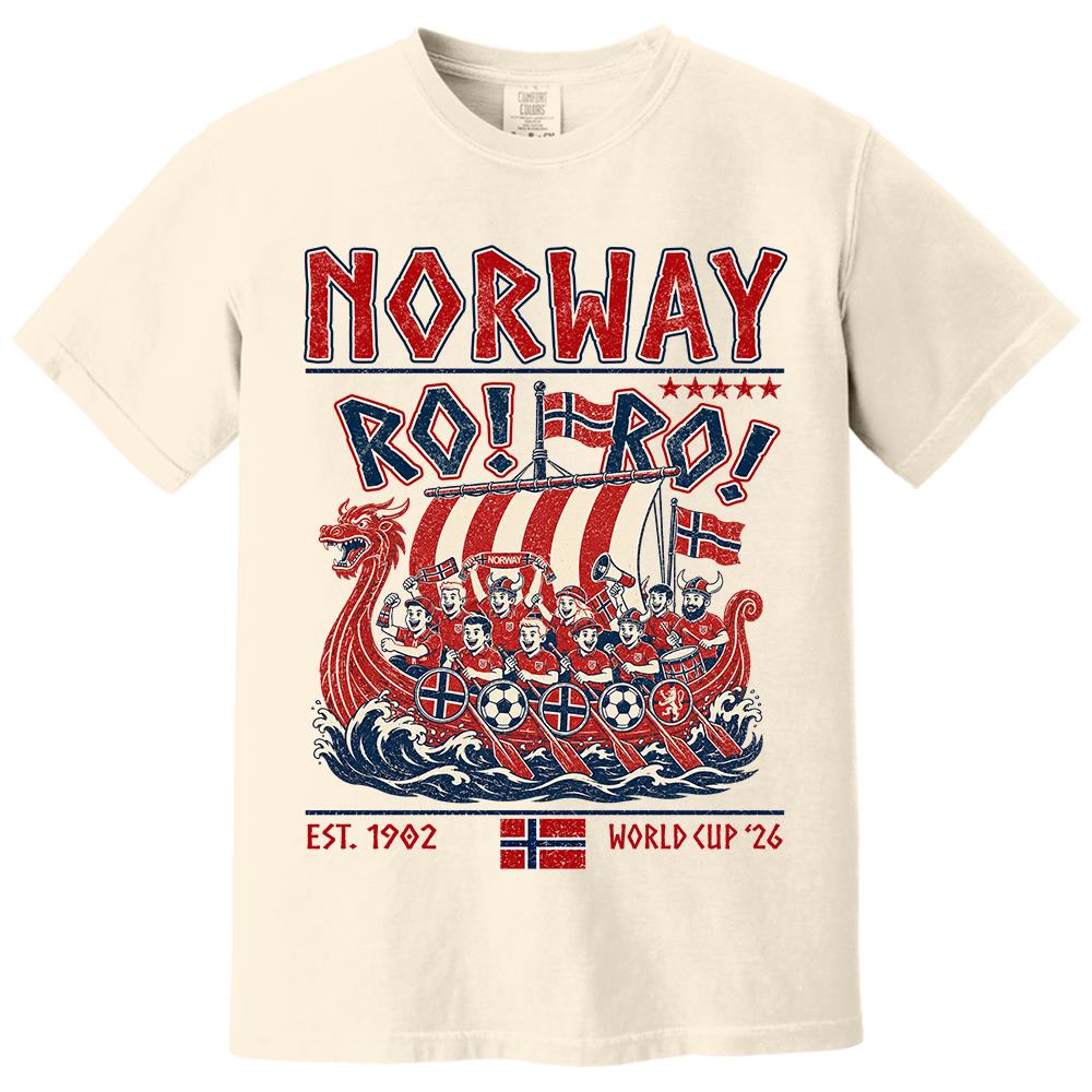 Ro Ro Norway Soccer Shirt – Viking Ship Soccer Fan Tee - Norway Team Soccer 2026 Hv01