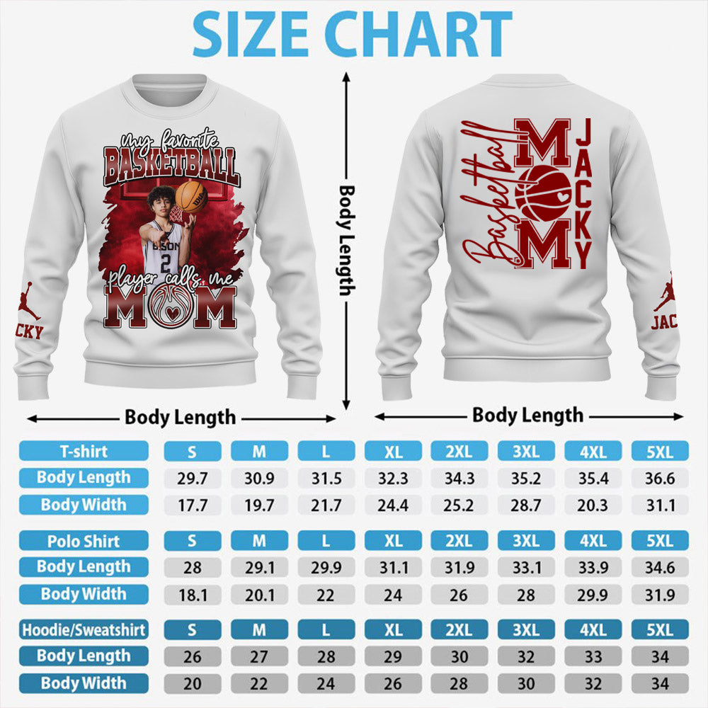 My Favorite Basketball Calls Me Mom - Personalized All Over Print Shirt For Basketball Mom Basketball Family T1807