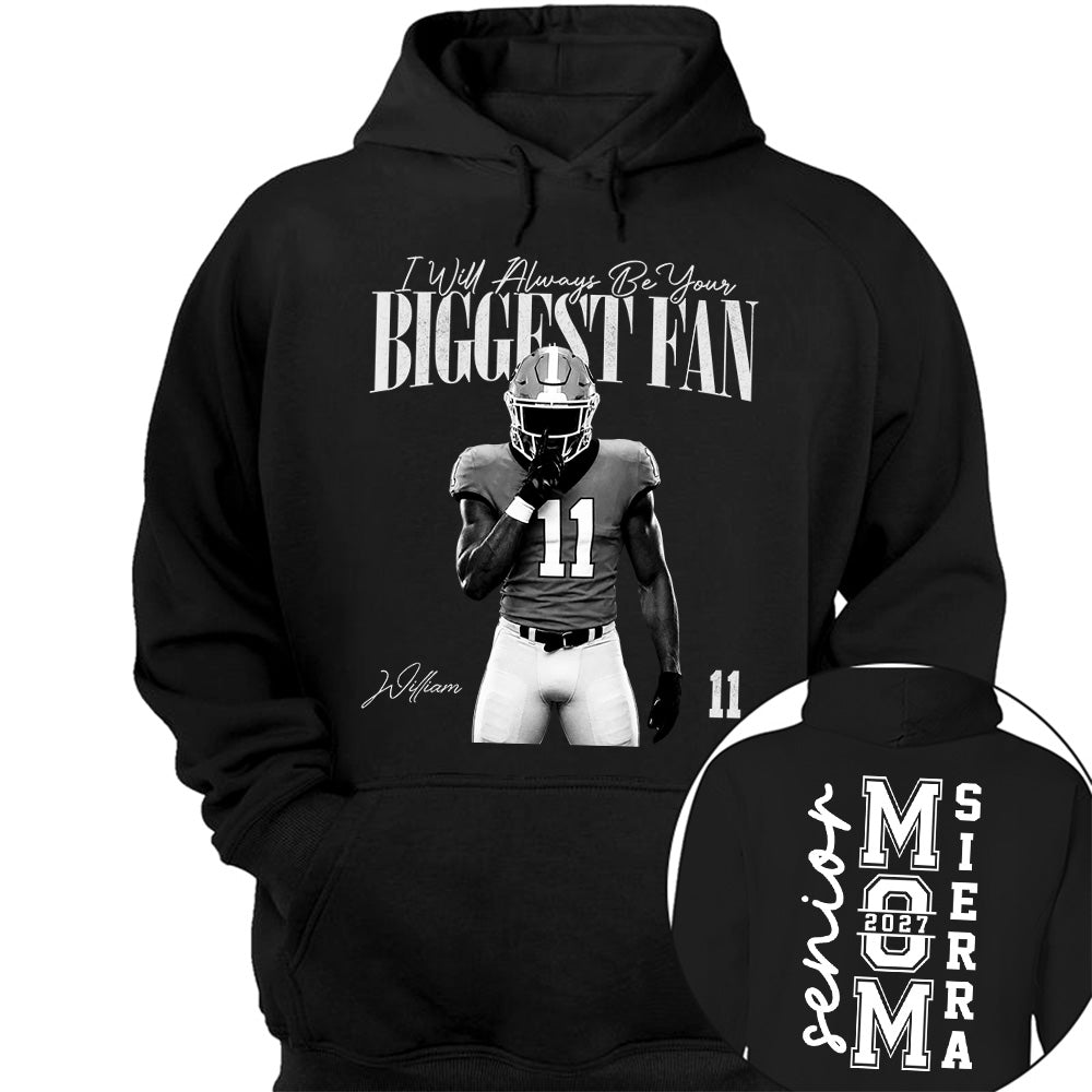 Senior Mom - I'll Always Be Your Biggest Fan - Washed Tee Retro Bootleg Shirt For Football Players NA04 VH01
