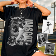 Custom Photo Baseball Player Shirt - Personalized Team Name School Name Bootleg Shirt NA04