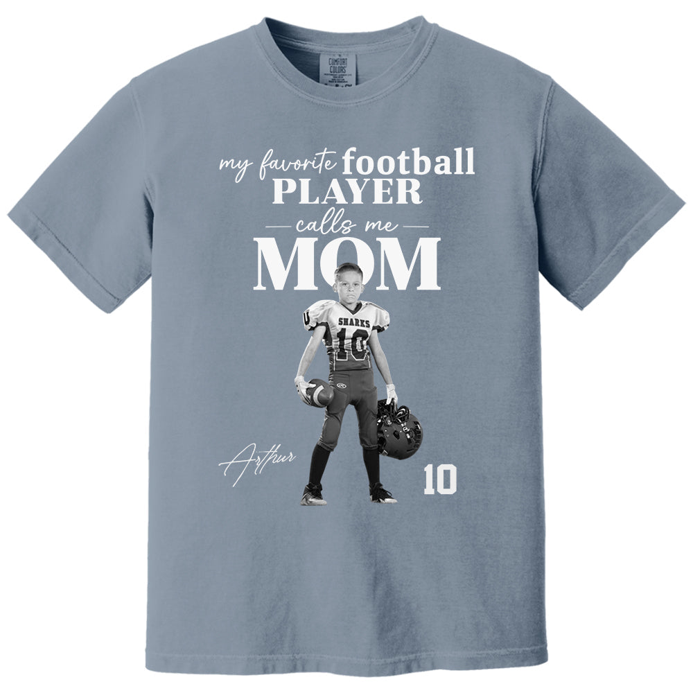 Personalized My Favorite Football Player Calls me Mom Washed Tee Retro Bootleg Shirt For Football Players T24