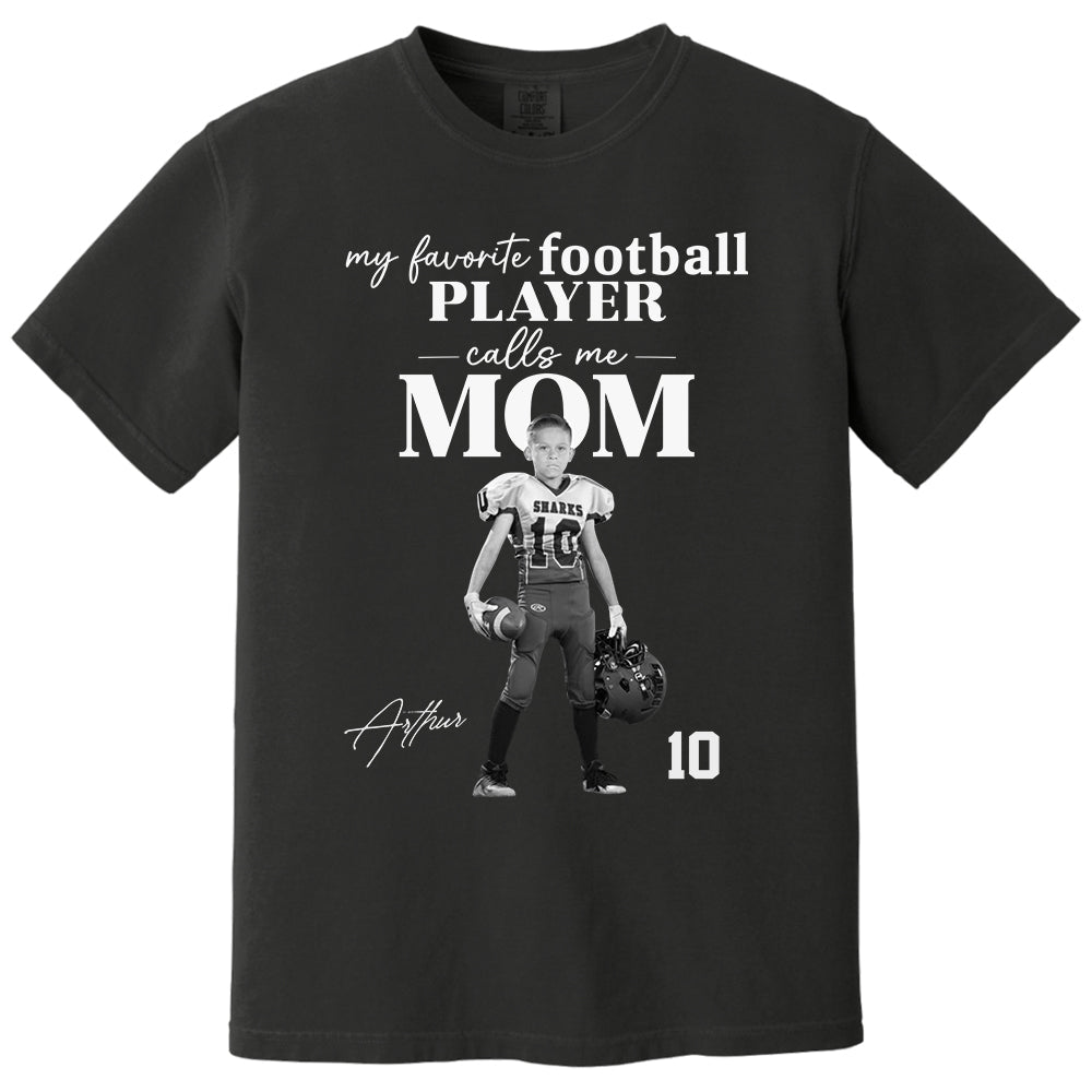Personalized My Favorite Football Player Calls me Mom Washed Tee Retro Bootleg Shirt For Football Players T24