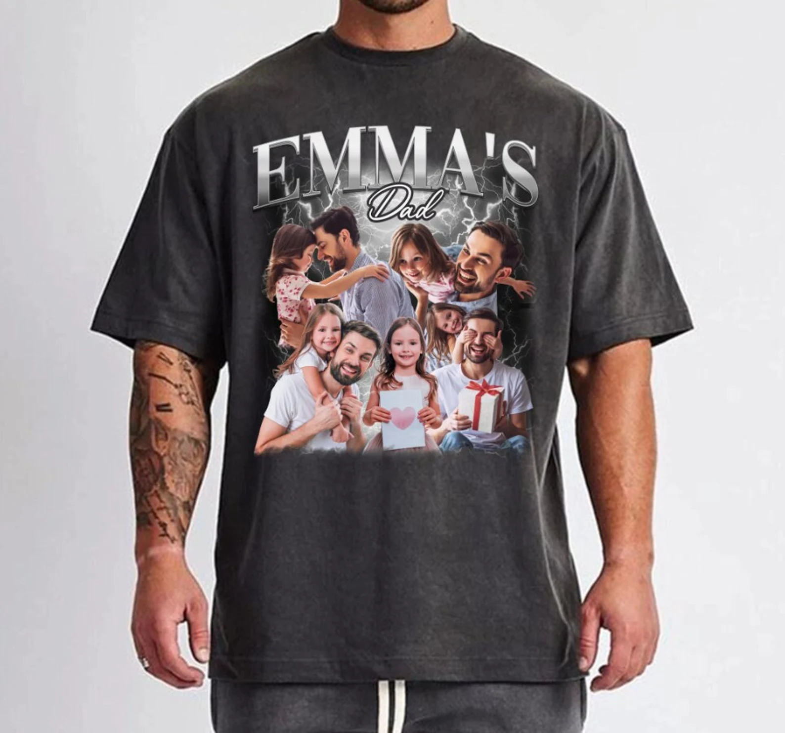 Fathers Day Gift From Daughter, Customized Dad Own Bootleg Rap Tee Shirts, Custom Vintage Shirt