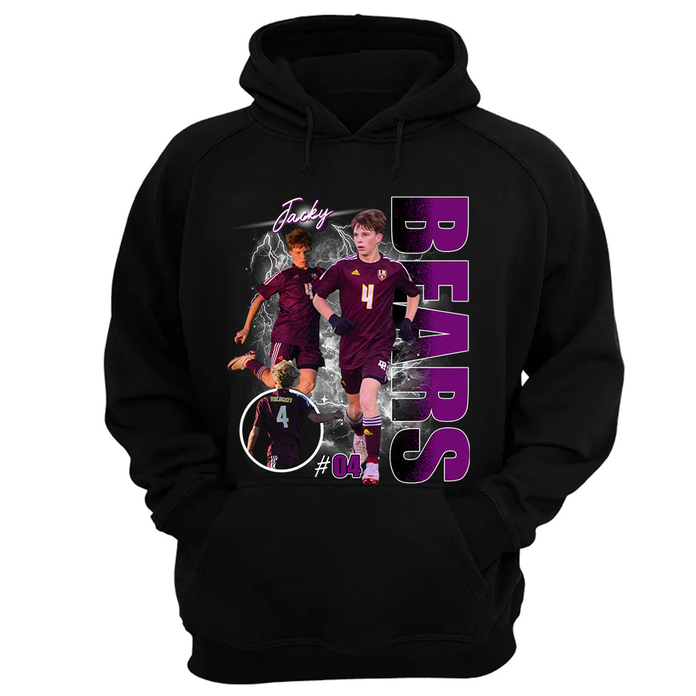 Custom Photo Soccer Player Shirt - Personalized Team Name School Name Bootleg Shirt Ver2 Na02 Pt99