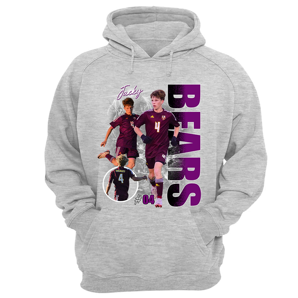 Custom Photo Soccer Player Shirt - Personalized Team Name School Name Bootleg Shirt Ver2 Na02 Pt99