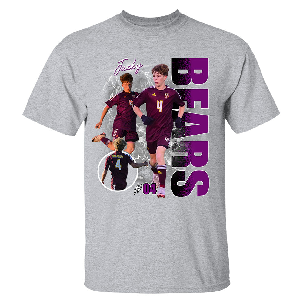 Custom Photo Soccer Player Shirt - Personalized Team Name School Name Bootleg Shirt Ver2 Na02 Pt99