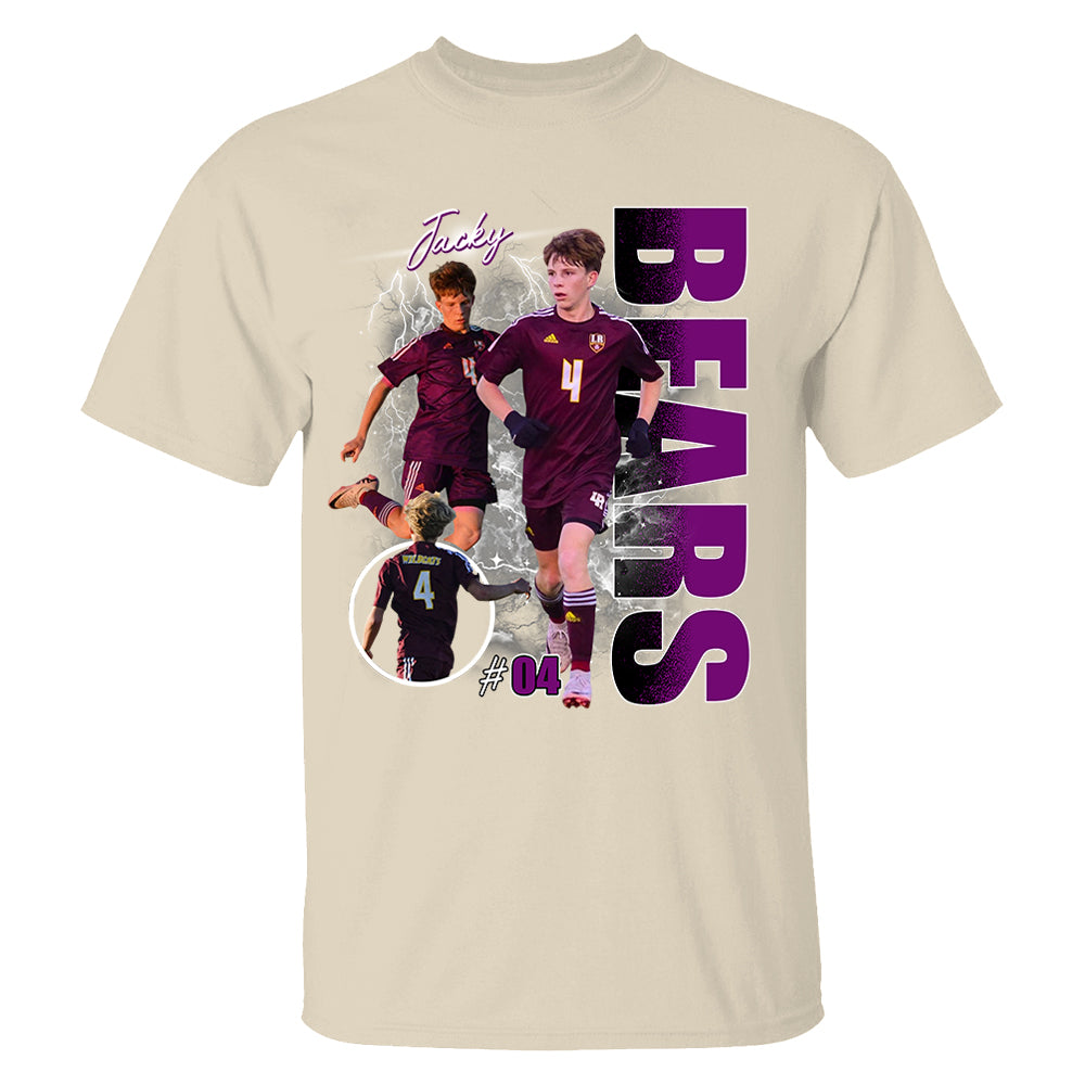 Custom Photo Soccer Player Shirt - Personalized Team Name School Name Bootleg Shirt Ver2 Na02 Pt99