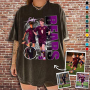 Custom Photo Soccer Player Shirt - Personalized Team Name School Name Bootleg Shirt Ver2 Na02 Pt99