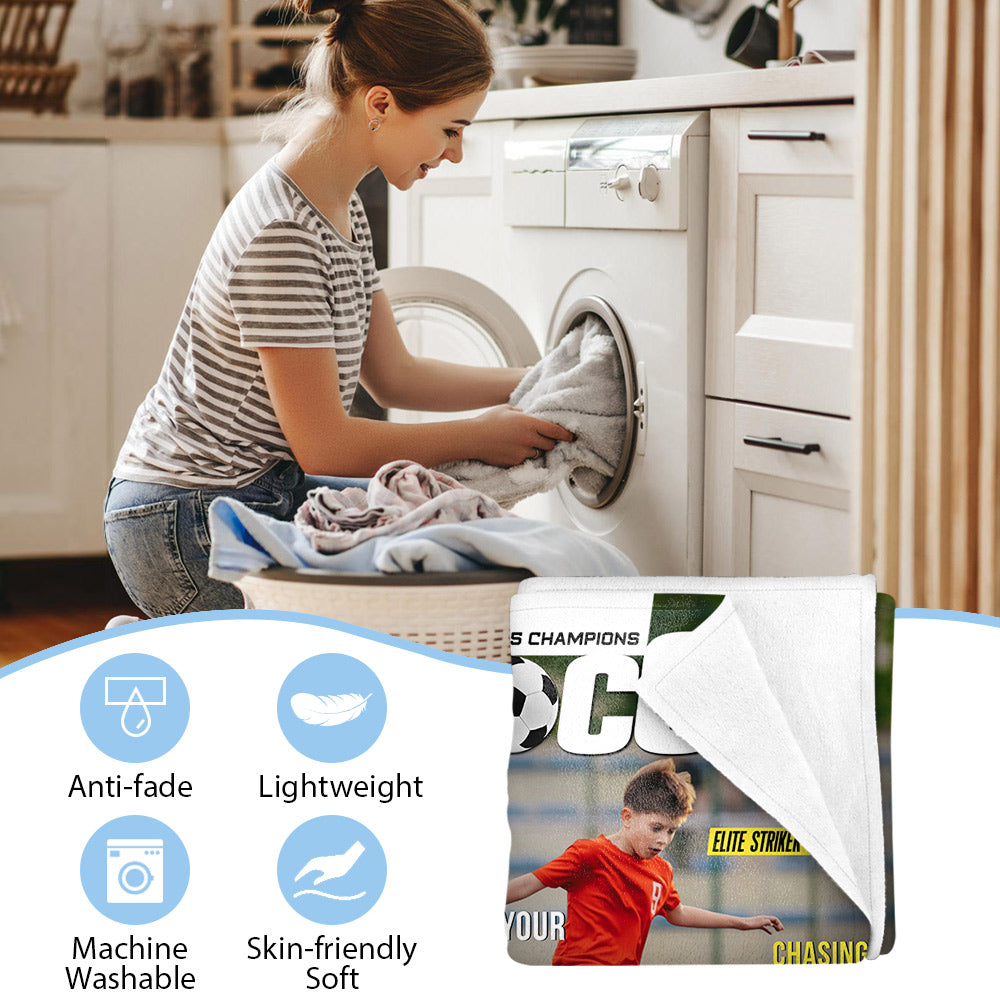 Personalized Soccer Magazine Cover Blanket - Gifts For Soccer Player