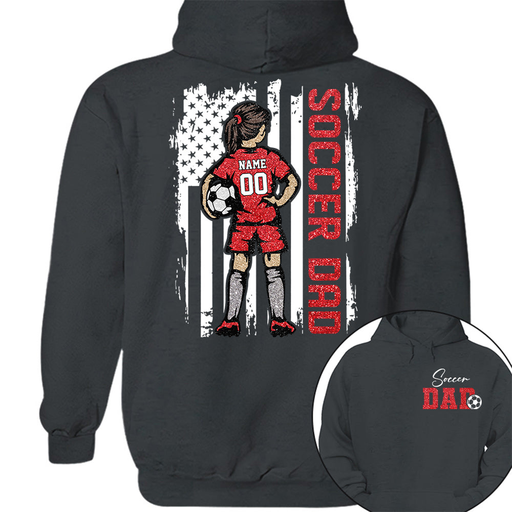 Soccer Dad Personalized Soccer Boy or Girl Shirt For Dad Custom Kids Name Custom Kids Name Soccer Dad Gift For Dad T1807 VH01