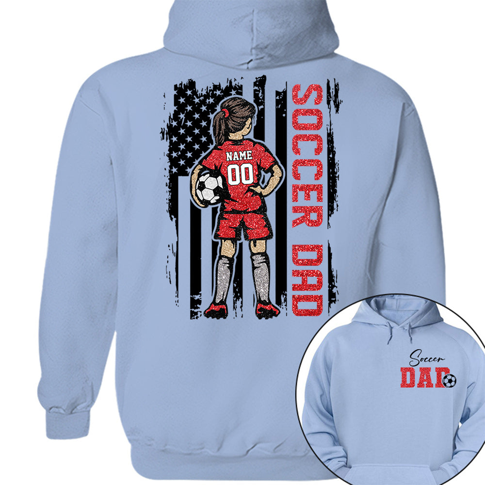 Soccer Dad Personalized Soccer Boy or Girl Shirt For Dad Custom Kids Name Custom Kids Name Soccer Dad Gift For Dad T1807 VH01