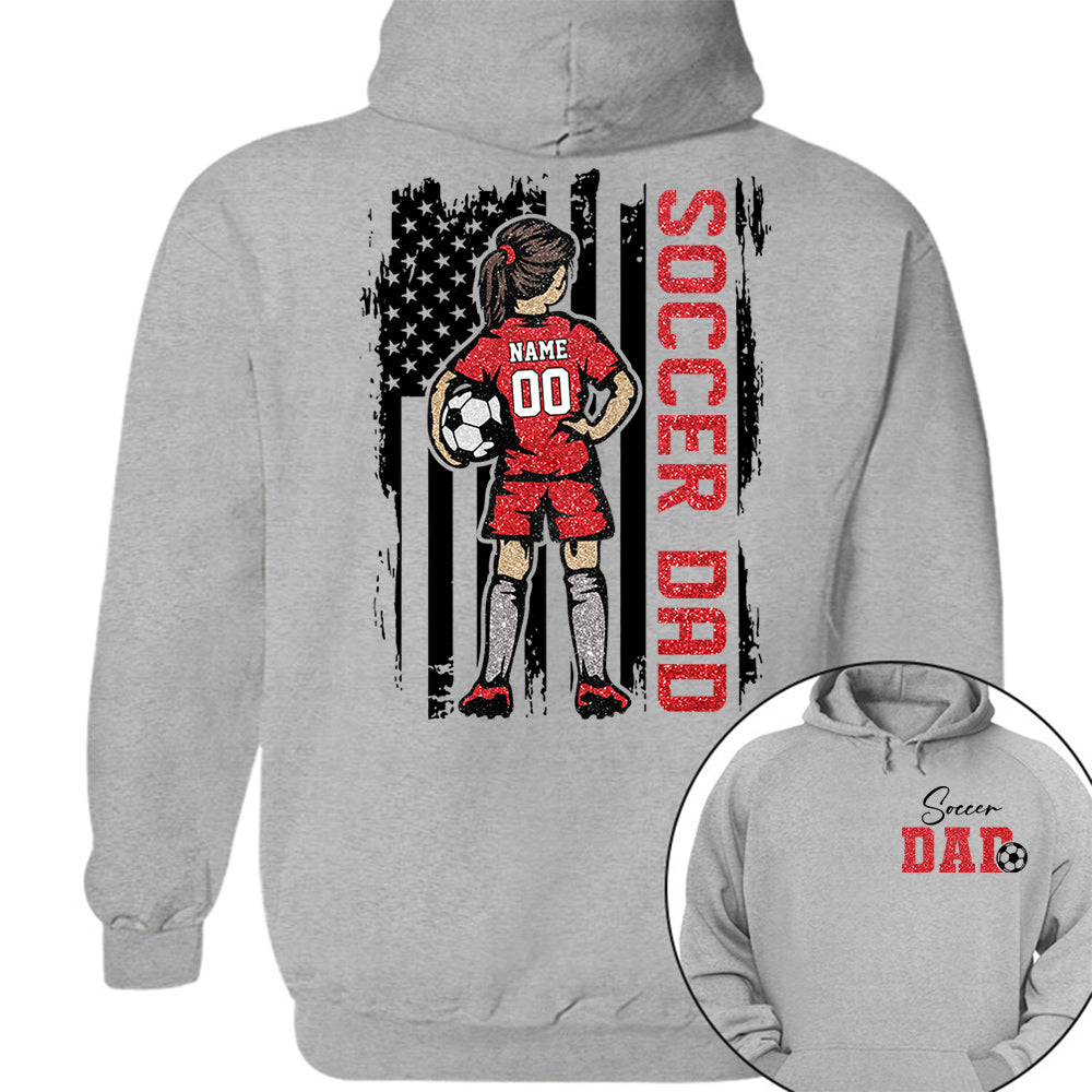 Soccer Dad Personalized Soccer Boy or Girl Shirt For Dad Custom Kids Name Custom Kids Name Soccer Dad Gift For Dad T1807 VH01