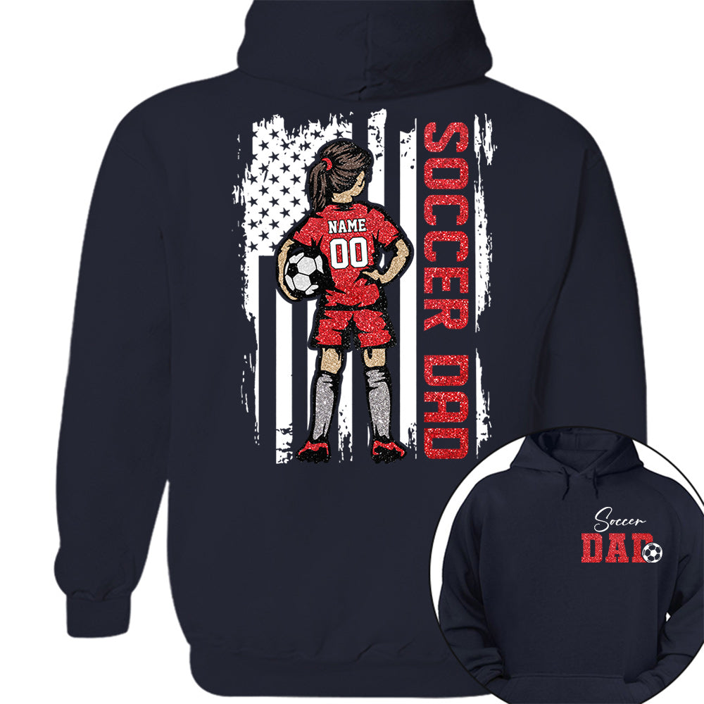 Soccer Dad Personalized Soccer Boy or Girl Shirt For Dad Custom Kids Name Custom Kids Name Soccer Dad Gift For Dad T1807 VH01