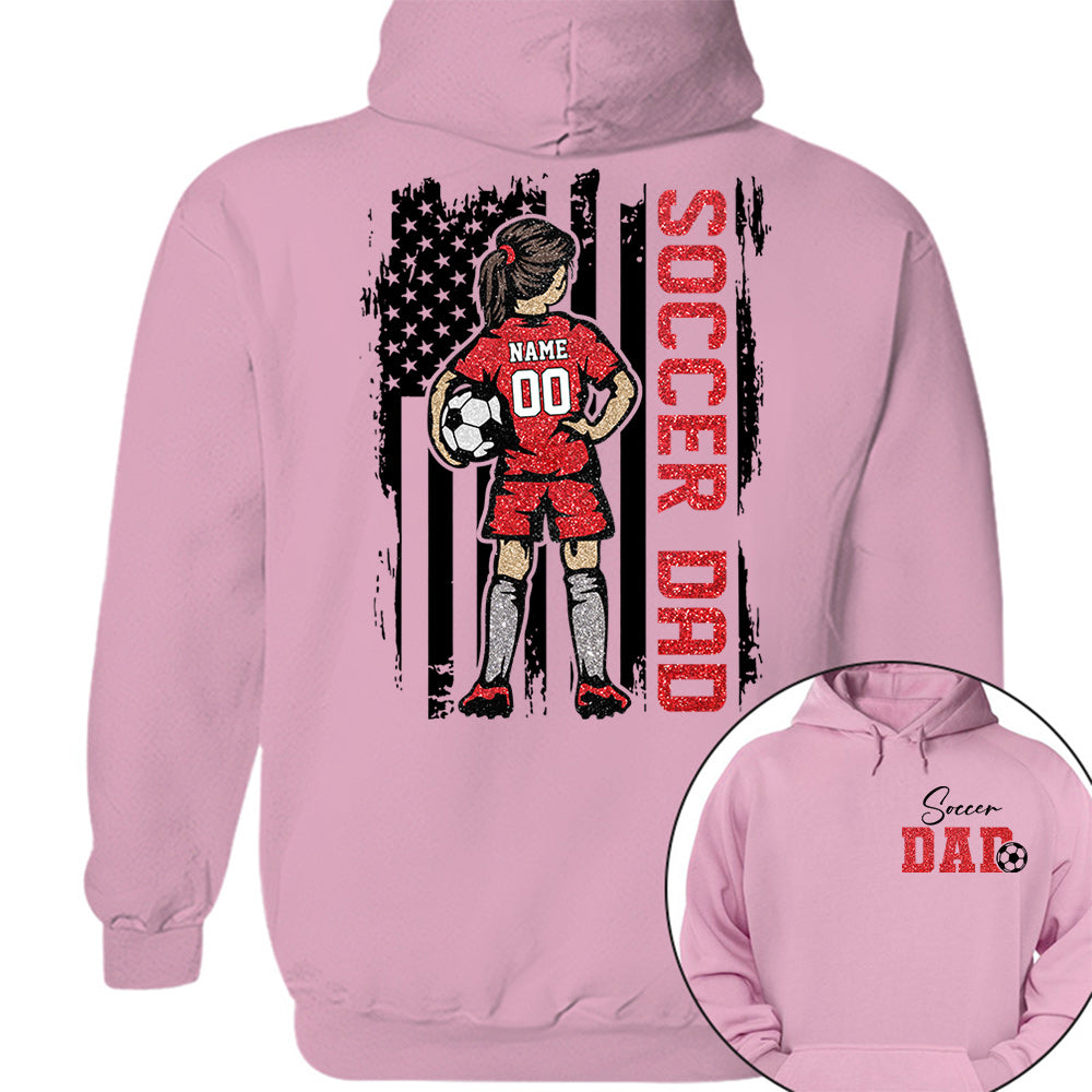 Soccer Dad Personalized Soccer Boy or Girl Shirt For Dad Custom Kids Name Custom Kids Name Soccer Dad Gift For Dad T1807 VH01