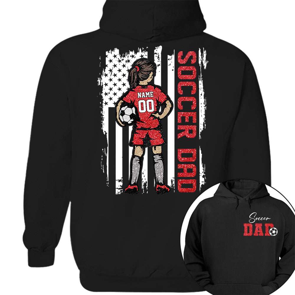 Soccer Dad Personalized Soccer Boy or Girl Shirt For Dad Custom Kids Name Custom Kids Name Soccer Dad Gift For Dad T1807 VH01