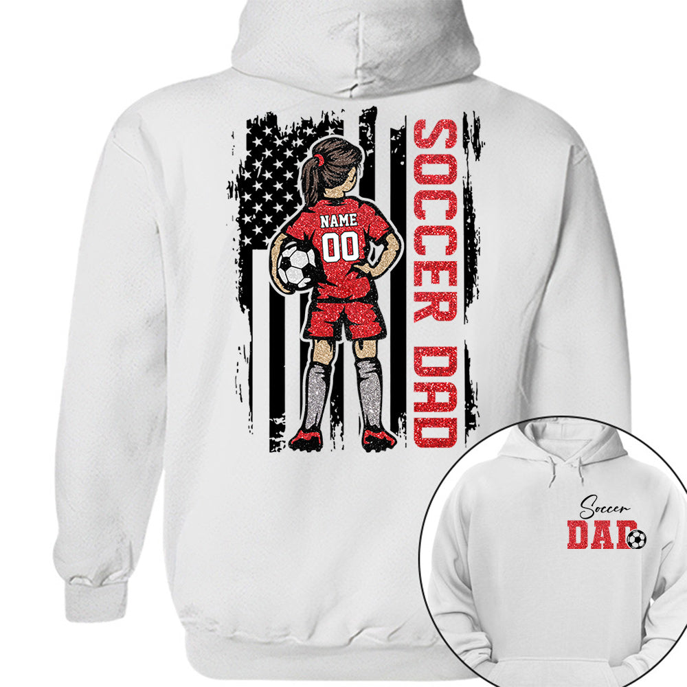 Soccer Dad Personalized Soccer Boy or Girl Shirt For Dad Custom Kids Name Custom Kids Name Soccer Dad Gift For Dad T1807 VH01