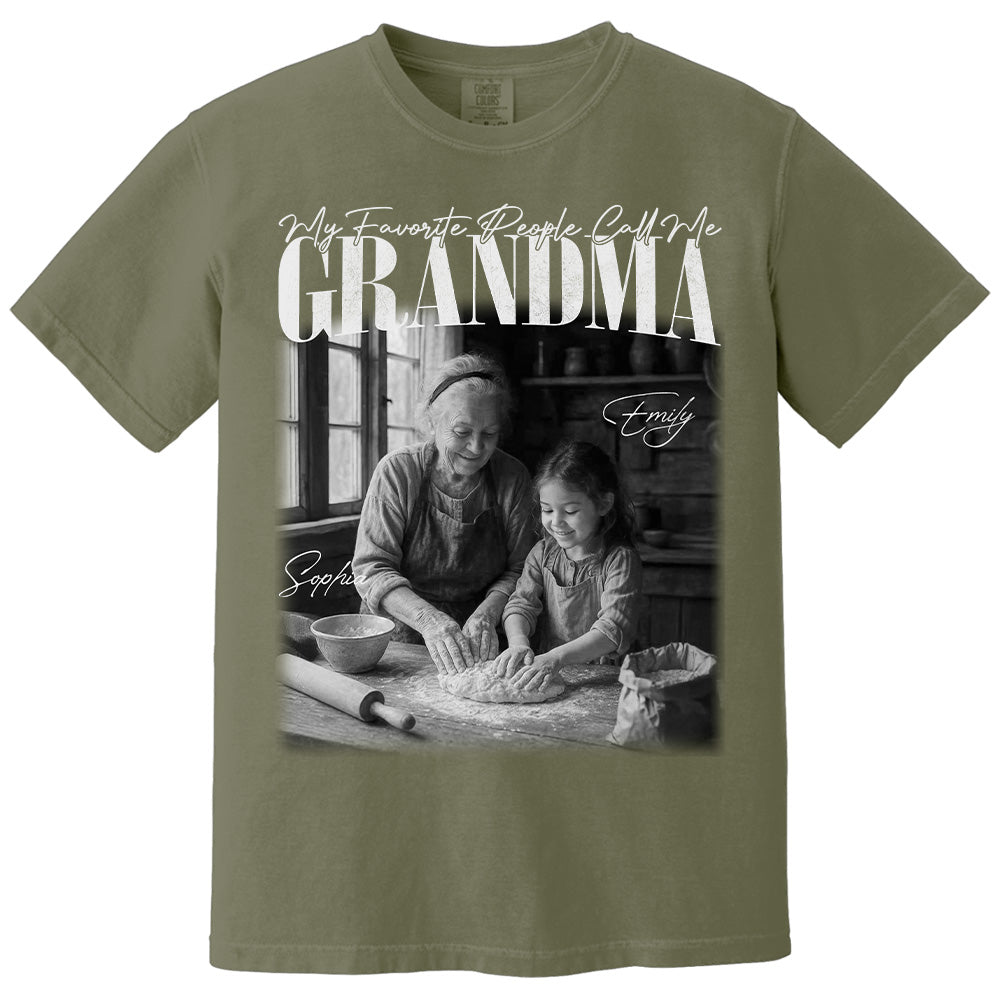 My Favorite People Call Me Grandma - Washed Tee Retro Bootleg Shirt For Mother's Day T1807