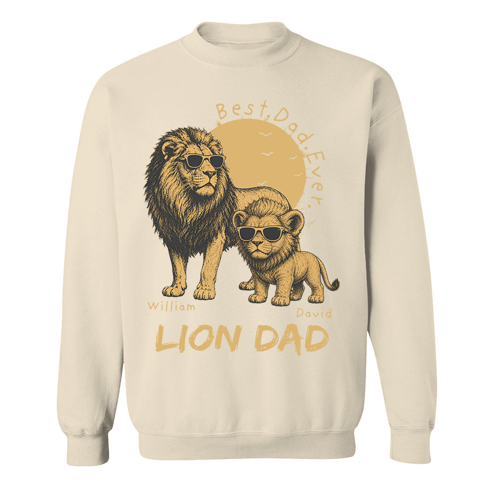 Personalized Lion Dad - Best Dad Ever Lion T-Shirt Father Day Gifts for Dad Funny Papa Tshirt Cool Daddy Lion Tee Pt99
