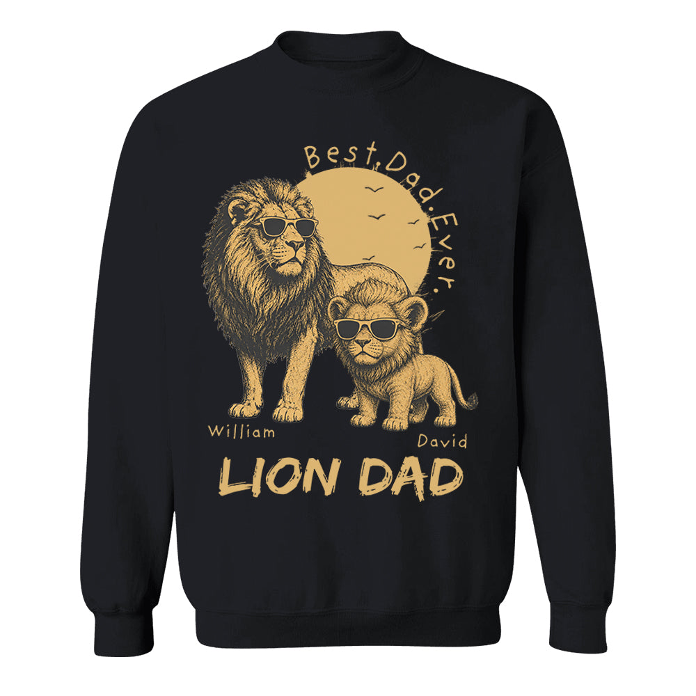 Personalized Lion Dad - Best Dad Ever Lion T-Shirt Father Day Gifts for Dad Funny Papa Tshirt Cool Daddy Lion Tee Pt99