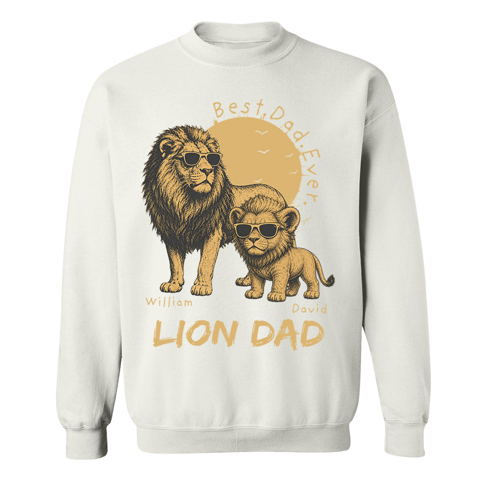 Personalized Lion Dad - Best Dad Ever Lion T-Shirt Father Day Gifts for Dad Funny Papa Tshirt Cool Daddy Lion Tee Pt99