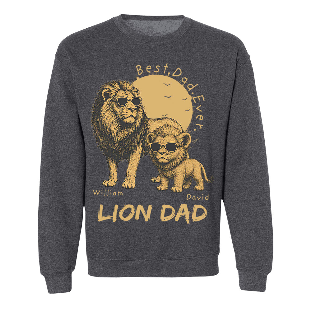 Personalized Lion Dad - Best Dad Ever Lion T-Shirt Father Day Gifts for Dad Funny Papa Tshirt Cool Daddy Lion Tee Pt99