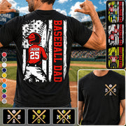Best Dad Ever Personalized Ballpark Dad Shirt, Custom Baseball Softball Dad Tee, Father's Day Gift Na02 Hv01
