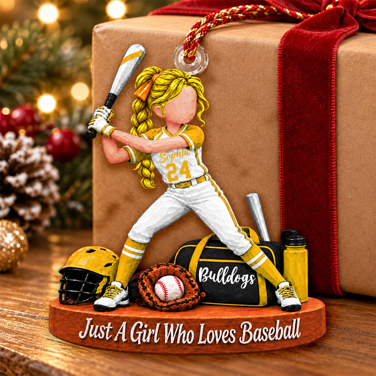 Just A Girl Who Loves Baseball, Personalized Baseball Ornament, Custom Player Name Gift, Gift For Baseball Players Baseball Lover Ver2 MI209 Nh00