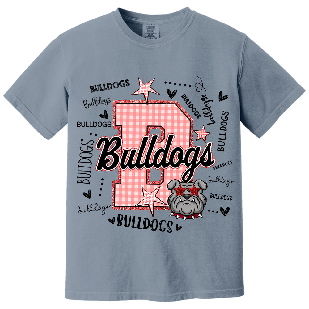 Custom Gingham School Mascot Game Day, Personalized Name Mascot T-Shirt Teacher Appreciation Gift VH01