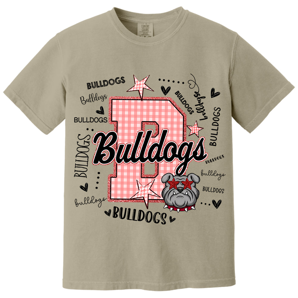 Custom Gingham School Mascot Game Day, Personalized Name Mascot T-Shirt Teacher Appreciation Gift VH01