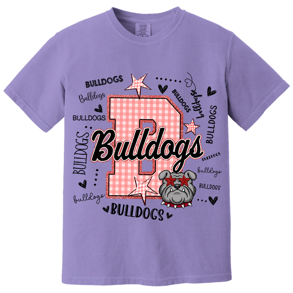 Custom Gingham School Mascot Game Day, Personalized Name Mascot T-Shirt Teacher Appreciation Gift VH01