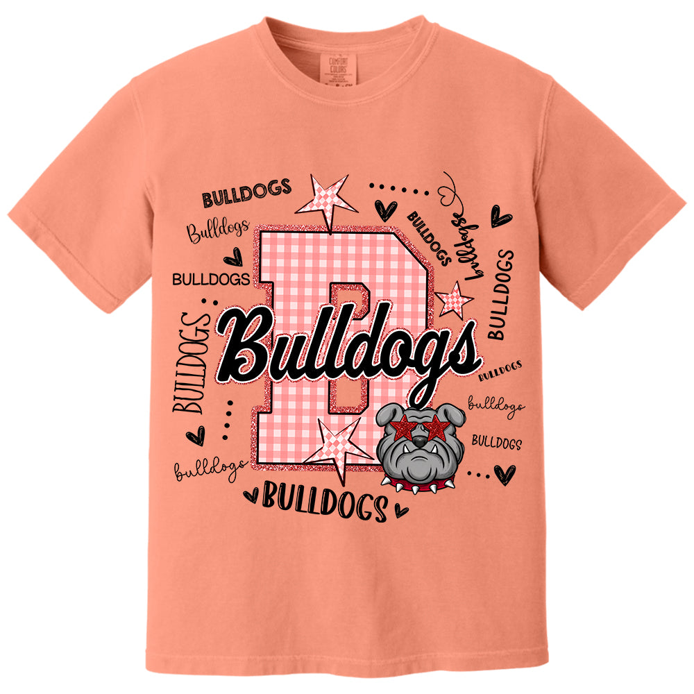 Custom Gingham School Mascot Game Day, Personalized Name Mascot T-Shirt Teacher Appreciation Gift VH01