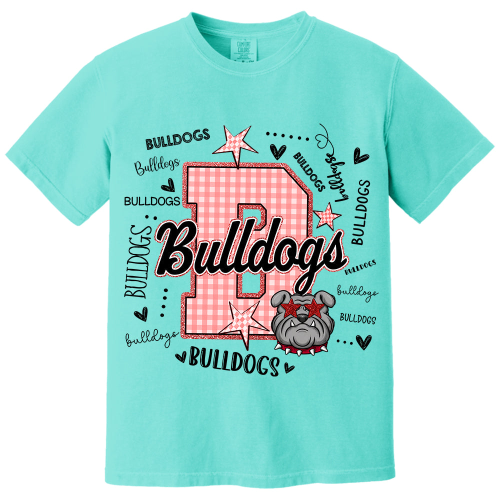 Custom Gingham School Mascot Game Day, Personalized Name Mascot T-Shirt Teacher Appreciation Gift VH01