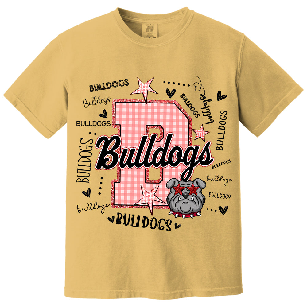 Custom Gingham School Mascot Game Day, Personalized Name Mascot T-Shirt Teacher Appreciation Gift VH01
